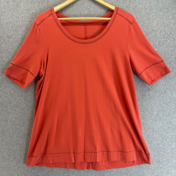 Soma Tops - Soma Scoop Neck Short Sleeve Top Tee Coral Pajama Shirt Soft Lounge Size Large